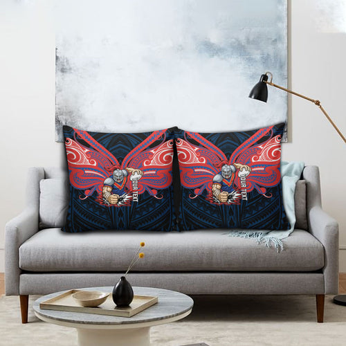 Custom Newcastle Knight Pillow Cover Knight Warrior Polynesia Islander Rugby Mascot