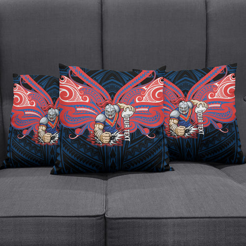 Custom Newcastle Knight Pillow Cover Knight Warrior Polynesia Islander Rugby Mascot