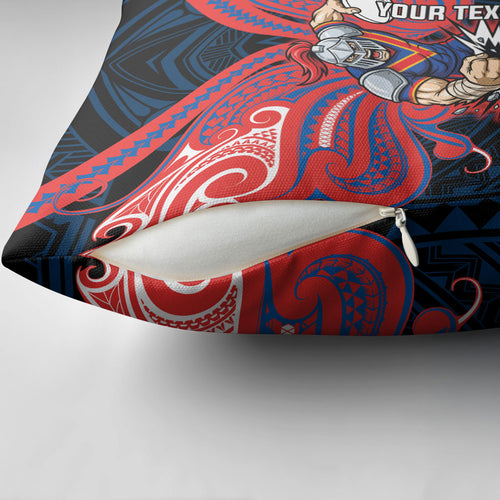 Custom Newcastle Knight Pillow Cover Knight Warrior Polynesia Islander Rugby Mascot
