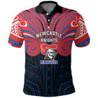 Custom Newcastle Knight Polo Shirt Knight Warrior Polynesia Islander Rugby Mascot