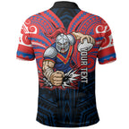 Custom Newcastle Knight Polo Shirt Knight Warrior Polynesia Islander Rugby Mascot