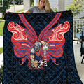 Custom Newcastle Knight Quilt Knight Warrior Polynesia Islander Rugby Mascot