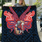 Custom Newcastle Knight Quilt Knight Warrior Polynesia Islander Rugby Mascot