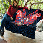 Custom Newcastle Knight Quilt Knight Warrior Polynesia Islander Rugby Mascot