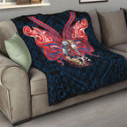 Custom Newcastle Knight Quilt Knight Warrior Polynesia Islander Rugby Mascot