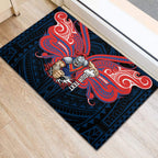 Custom Newcastle Knight Rubber Doormat Knight Warrior Polynesia Islander Rugby Mascot