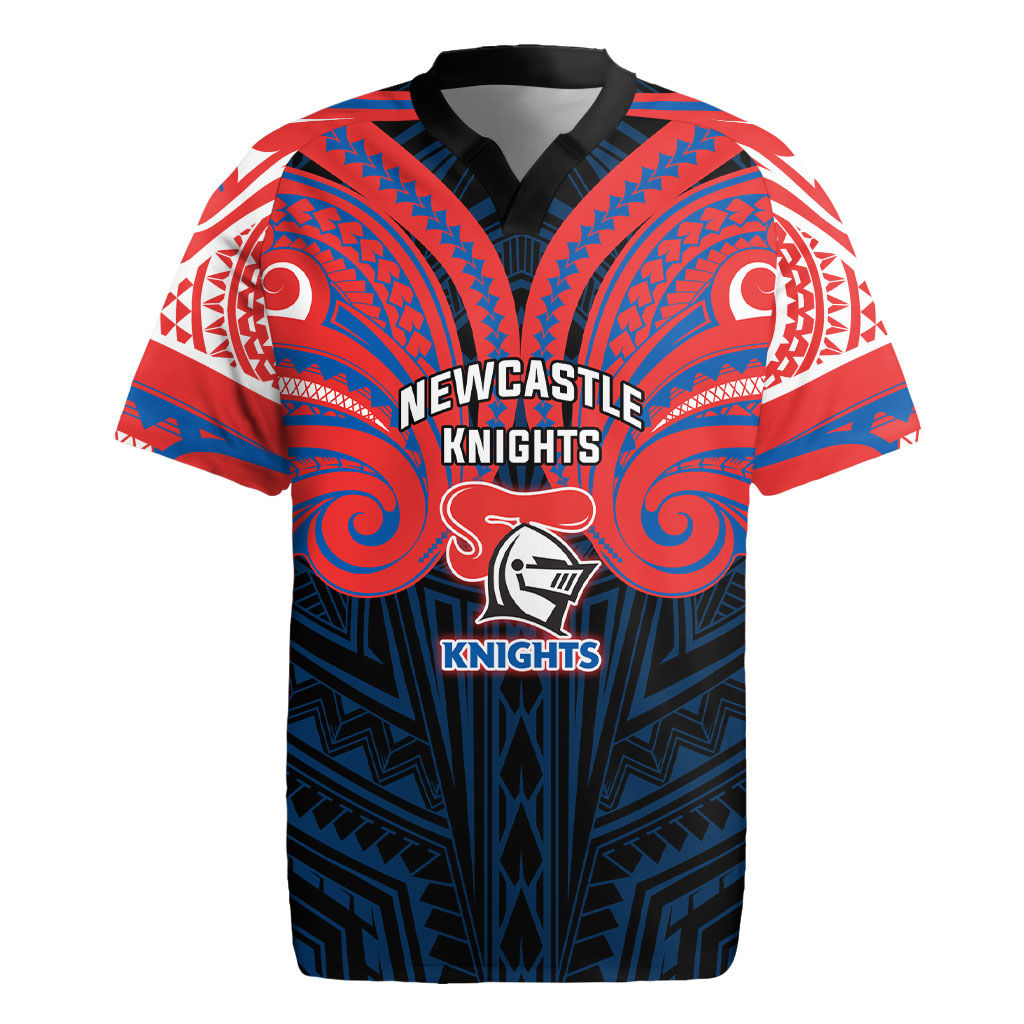 Custom Newcastle Knight Rugby Jersey Knight Warrior Polynesia Islander Rugby Mascot