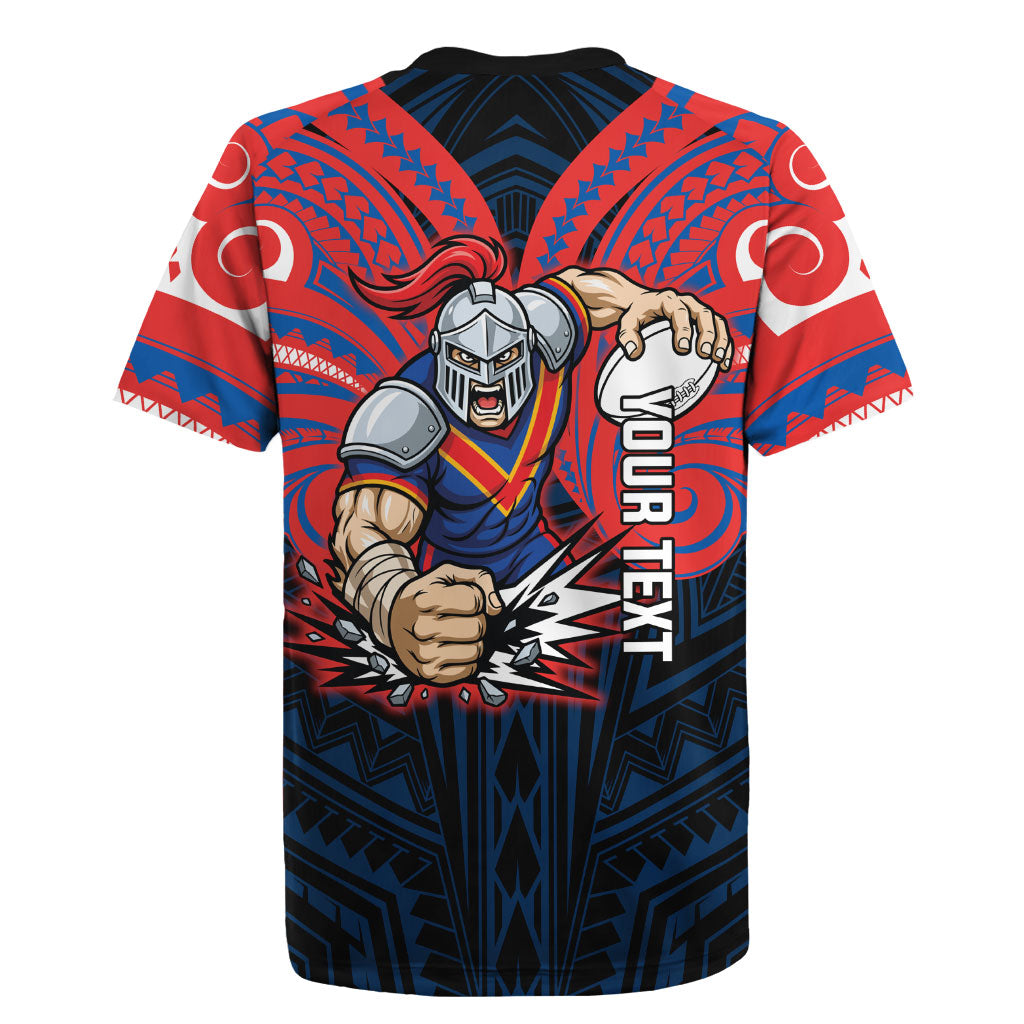 Custom Newcastle Knight Rugby Jersey Knight Warrior Polynesia Islander Rugby Mascot