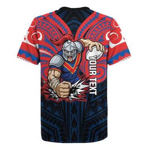 Custom Newcastle Knight Rugby Jersey Knight Warrior Polynesia Islander Rugby Mascot