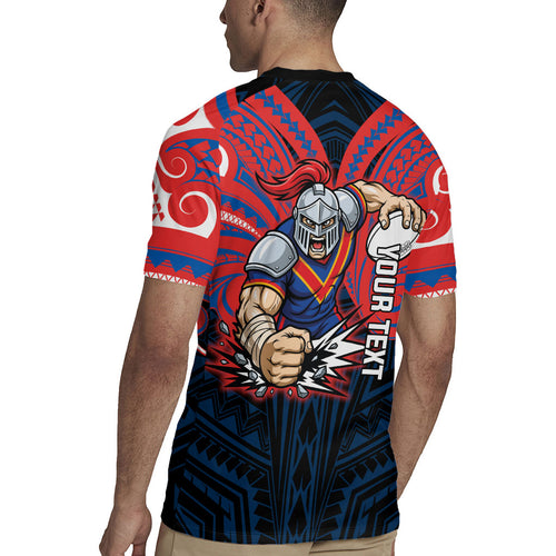 Custom Newcastle Knight Rugby Jersey Knight Warrior Polynesia Islander Rugby Mascot