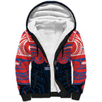 Custom Newcastle Knight Sherpa Hoodie Knight Warrior Polynesia Islander Rugby Mascot