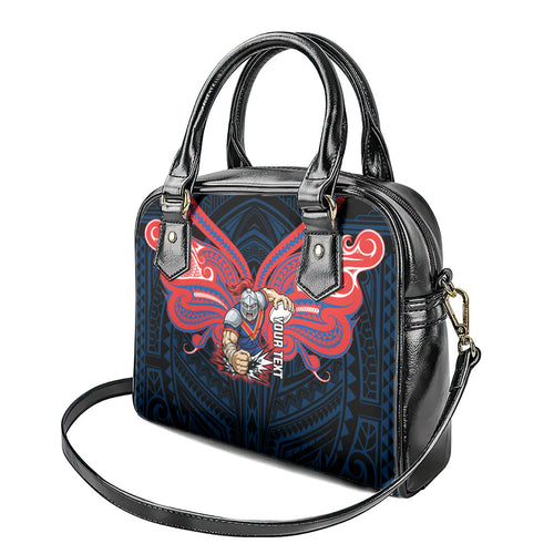 Custom Newcastle Knight Shoulder Handbag Knight Warrior Polynesia Islander Rugby Mascot