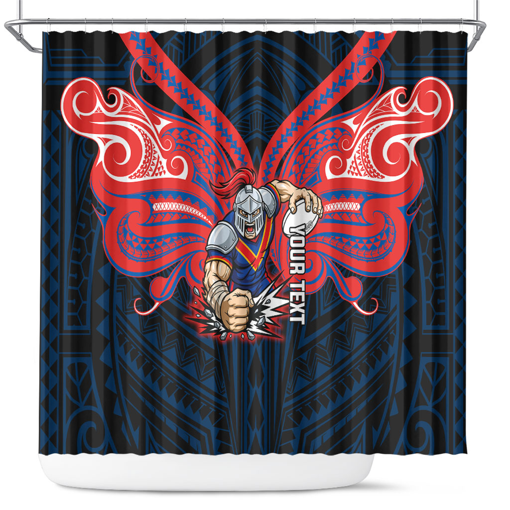 Custom Newcastle Knight Shower Curtain Knight Warrior Polynesia Islander Rugby Mascot