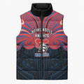 Custom Newcastle Knight Sleeveless Puffer Jacket Knight Warrior Polynesia Islander Rugby Mascot
