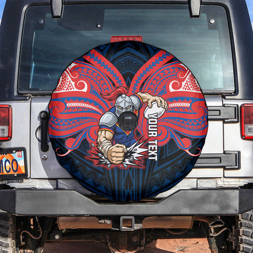 Custom Newcastle Knight Spare Tire Cover Knight Warrior Polynesia Islander Rugby Mascot