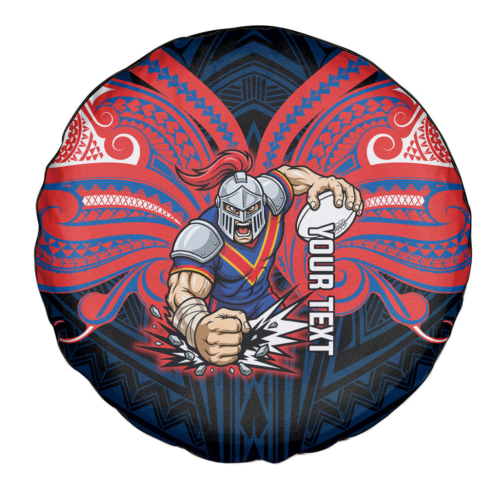 Custom Newcastle Knight Spare Tire Cover Knight Warrior Polynesia Islander Rugby Mascot