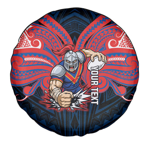 Custom Newcastle Knight Spare Tire Cover Knight Warrior Polynesia Islander Rugby Mascot