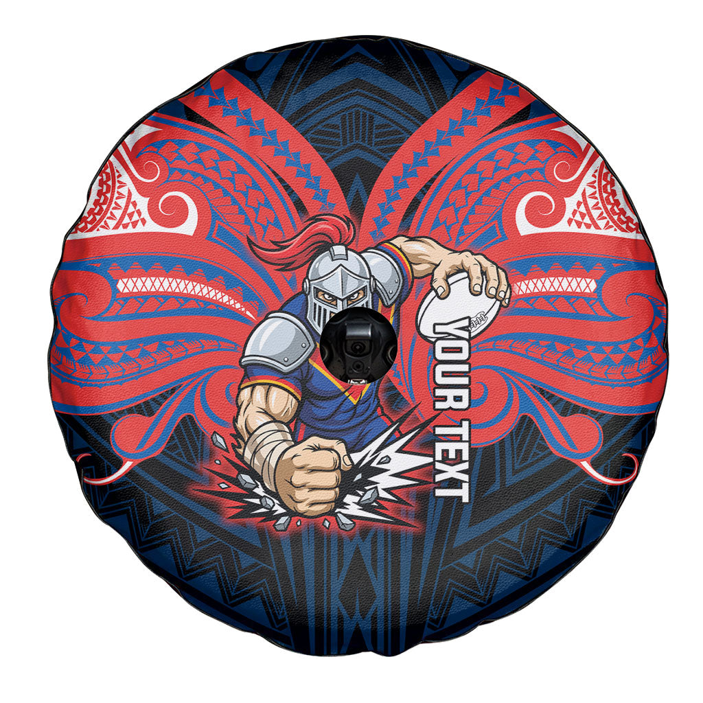 Custom Newcastle Knight Spare Tire Cover Knight Warrior Polynesia Islander Rugby Mascot