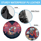 Custom Newcastle Knight Spare Tire Cover Knight Warrior Polynesia Islander Rugby Mascot