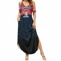 Custom Newcastle Knight Summer Maxi Dress Knight Warrior Polynesia Islander Rugby Mascot
