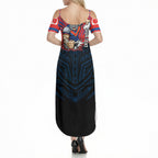 Custom Newcastle Knight Summer Maxi Dress Knight Warrior Polynesia Islander Rugby Mascot