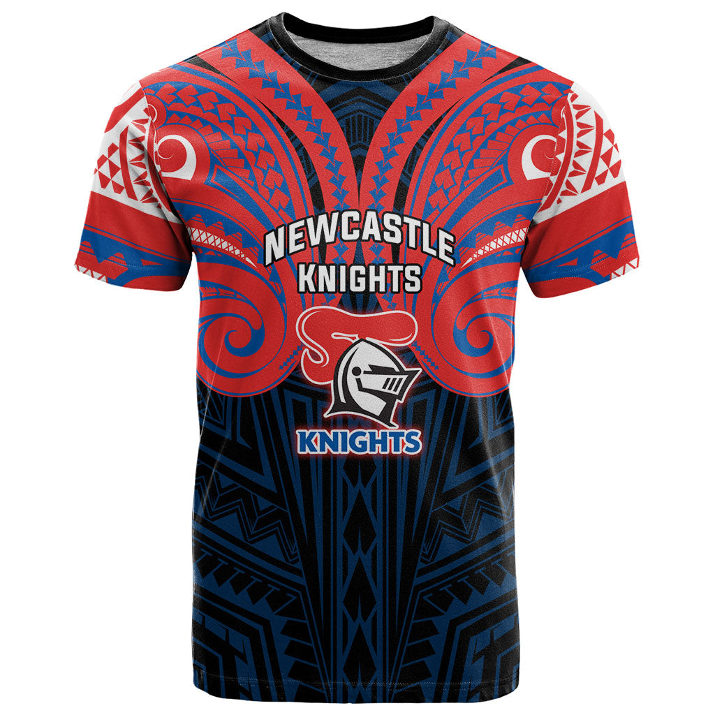 Custom Newcastle Knight T Shirt Knight Warrior Polynesia Islander Rugby Mascot