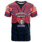 Custom Newcastle Knight T Shirt Knight Warrior Polynesia Islander Rugby Mascot