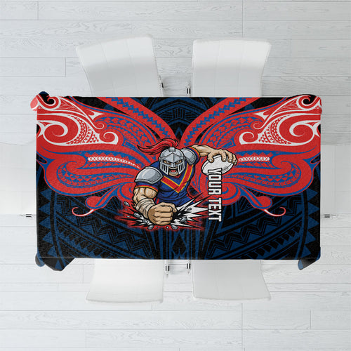 Custom Newcastle Knight Tablecloth Knight Warrior Polynesia Islander Rugby Mascot