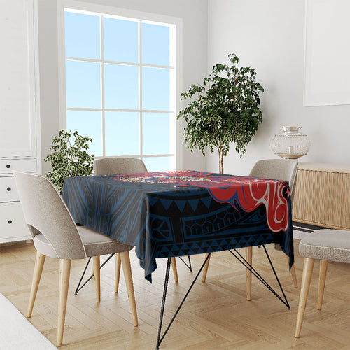 Custom Newcastle Knight Tablecloth Knight Warrior Polynesia Islander Rugby Mascot