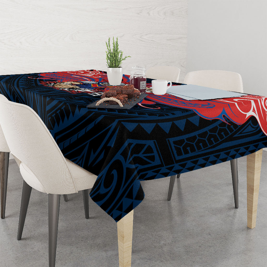 Custom Newcastle Knight Tablecloth Knight Warrior Polynesia Islander Rugby Mascot
