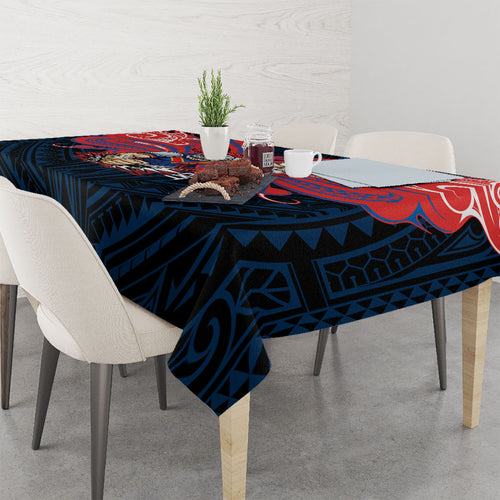 Custom Newcastle Knight Tablecloth Knight Warrior Polynesia Islander Rugby Mascot