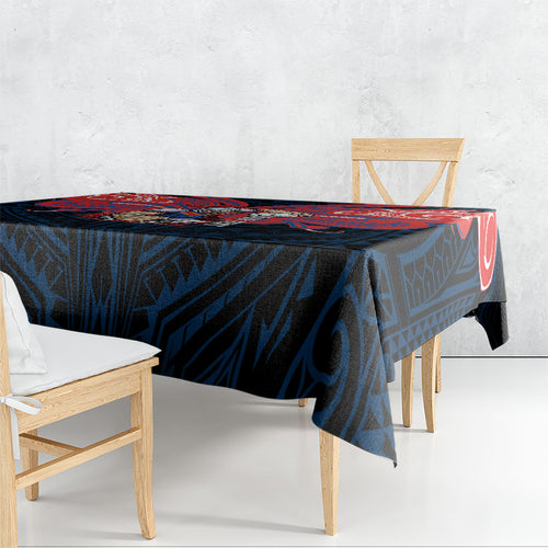 Custom Newcastle Knight Tablecloth Knight Warrior Polynesia Islander Rugby Mascot