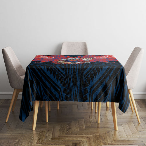Custom Newcastle Knight Tablecloth Knight Warrior Polynesia Islander Rugby Mascot