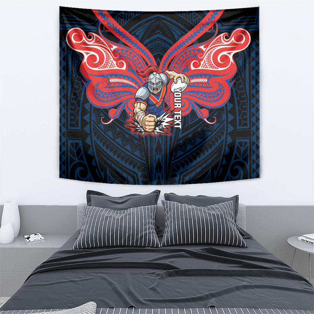 Custom Newcastle Knight Tapestry Knight Warrior Polynesia Islander Rugby Mascot