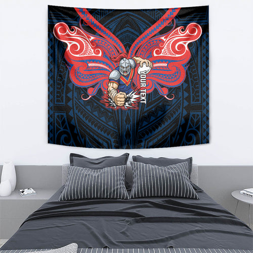 Custom Newcastle Knight Tapestry Knight Warrior Polynesia Islander Rugby Mascot