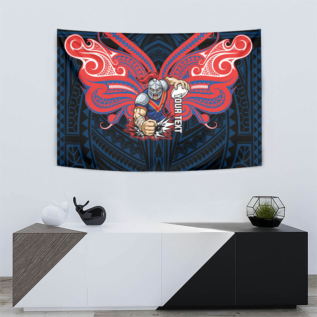 Custom Newcastle Knight Tapestry Knight Warrior Polynesia Islander Rugby Mascot