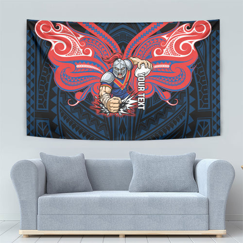 Custom Newcastle Knight Tapestry Knight Warrior Polynesia Islander Rugby Mascot