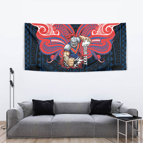 Custom Newcastle Knight Tapestry Knight Warrior Polynesia Islander Rugby Mascot