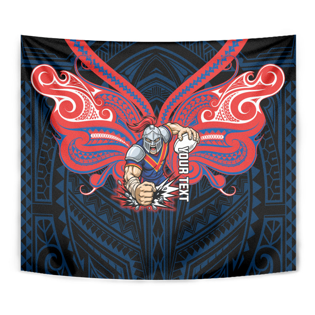 Custom Newcastle Knight Tapestry Knight Warrior Polynesia Islander Rugby Mascot