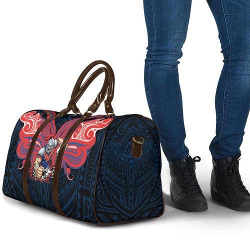 Custom Newcastle Knight Travel Bag Knight Warrior Polynesia Islander Rugby Mascot