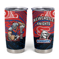 Custom Newcastle Knight Tumbler Cup Knight Warrior Polynesia Islander Rugby Mascot