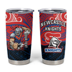 Custom Newcastle Knight Tumbler Cup Knight Warrior Polynesia Islander Rugby Mascot