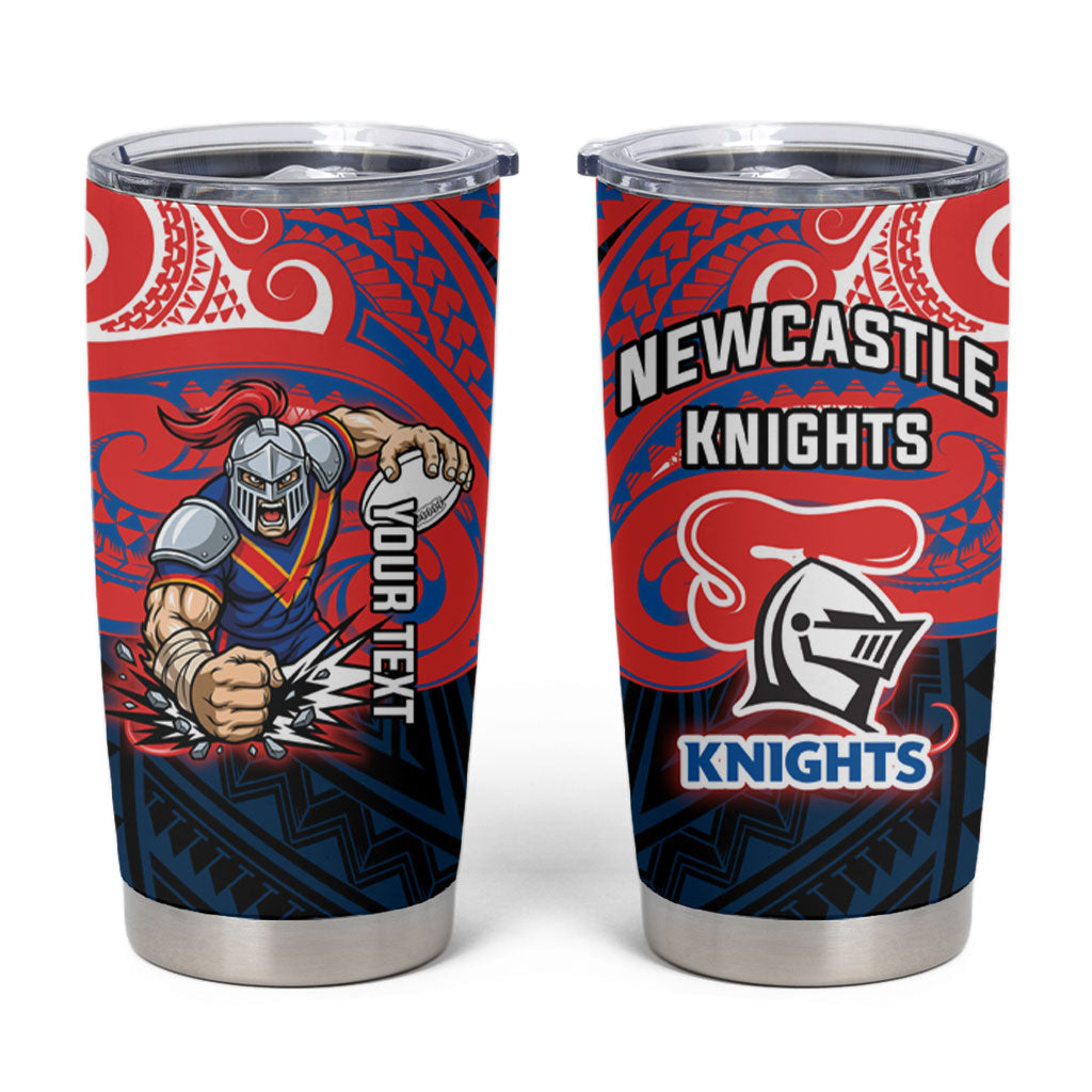 Custom Newcastle Knight Tumbler Cup Knight Warrior Polynesia Islander Rugby Mascot