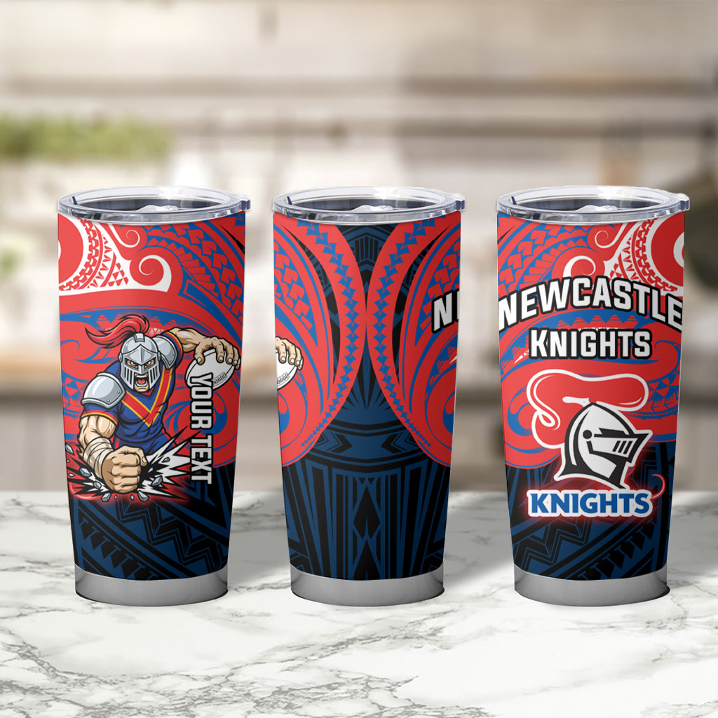 Custom Newcastle Knight Tumbler Cup Knight Warrior Polynesia Islander Rugby Mascot