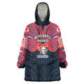 Custom Newcastle Knight Wearable Blanket Hoodie Knight Warrior Polynesia Islander Rugby Mascot