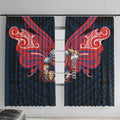 Custom Newcastle Knight Window Curtain Knight Warrior Polynesia Islander Rugby Mascot