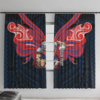 Custom Newcastle Knight Window Curtain Knight Warrior Polynesia Islander Rugby Mascot
