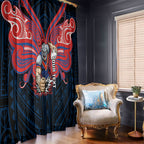 Custom Newcastle Knight Window Curtain Knight Warrior Polynesia Islander Rugby Mascot