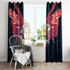 Custom Newcastle Knight Window Curtain Knight Warrior Polynesia Islander Rugby Mascot