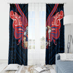 Custom Newcastle Knight Window Curtain Knight Warrior Polynesia Islander Rugby Mascot